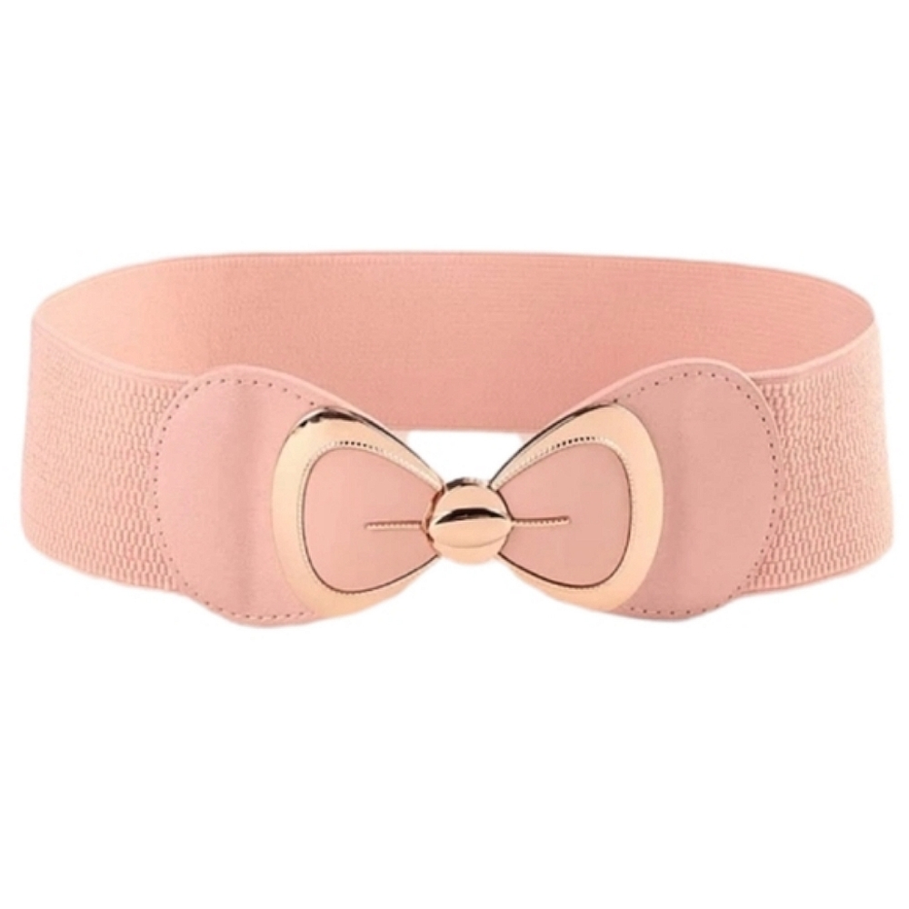 Light Pink Bow-Tie Stretchy Belt